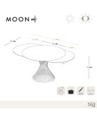 Table extensible Moon XL Marbre noir carrara noir/doré - 76x150-180-210x150 cm