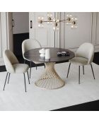 Table extensible Moon XL Marbre noir carrara noir/doré - 76x150-180-210x150 cm
