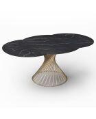 Table extensible Moon XL Marbre noir carrara noir/doré - 76x150-180-210x150 cm