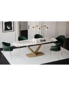Table extensible Lys Pandora verre trempé XL doré - 76x200-250-300x90 cm