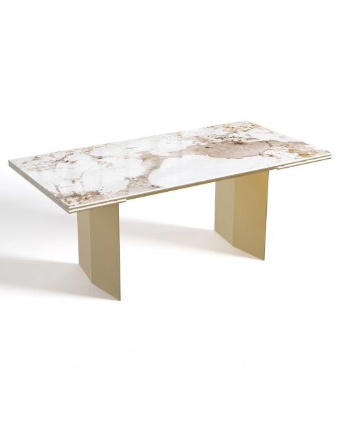 Table extensible Rose Pandora XL dorée - 76x200-250-300x90 cm