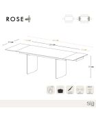 Table extensible Rose Pandora XL dorée - 76x200-250-300x90 cm