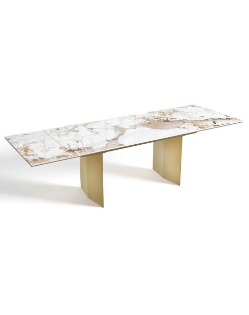 Table extensible Rose Pandora XL dorée - 76x200-250-300x90 cm