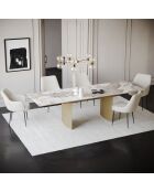 Table extensible Rose Pandora XL dorée - 76x200-250-300x90 cm