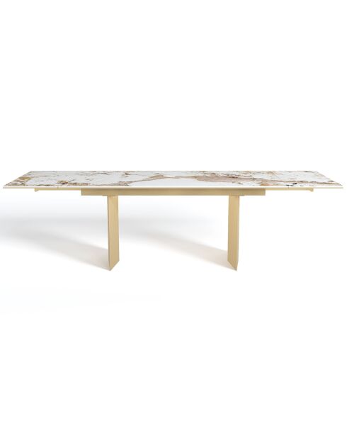 Table extensible Rose Pandora XL dorée - 76x200-250-300x90 cm