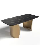 Table extensible Camélia Marbre noir carrara noir/doré - 76x160-200-240x90 cm