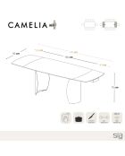 Table extensible Camélia Marbre noir carrara noir/doré - 76x160-200-240x90 cm