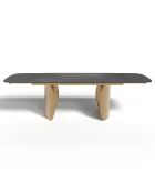 Table extensible Camélia Marbre noir carrara noir/doré - 76x160-200-240x90 cm