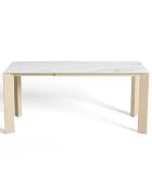 Table extensible Arum Carrara blanc/doré - 76x120-170x80 cm