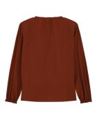 Blouse fluide à poches poitrine bourbon