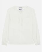 Blouse fluide à poches poitrine lait