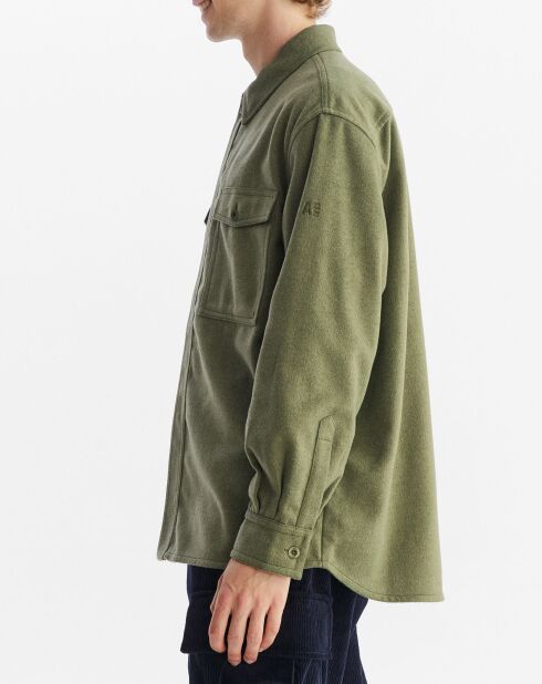 Surchemise en Laine mélangée olivine