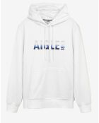 Sweat à capuche blanc aigle