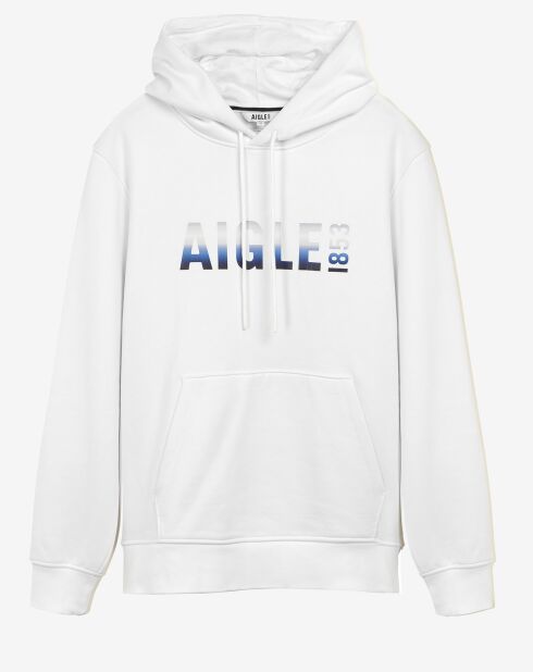 Sweat à capuche blanc aigle