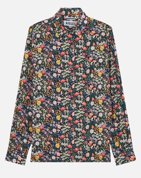 Chemise 100% Coton imprimée noire