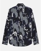 Chemise 100% Coton imprimée noire