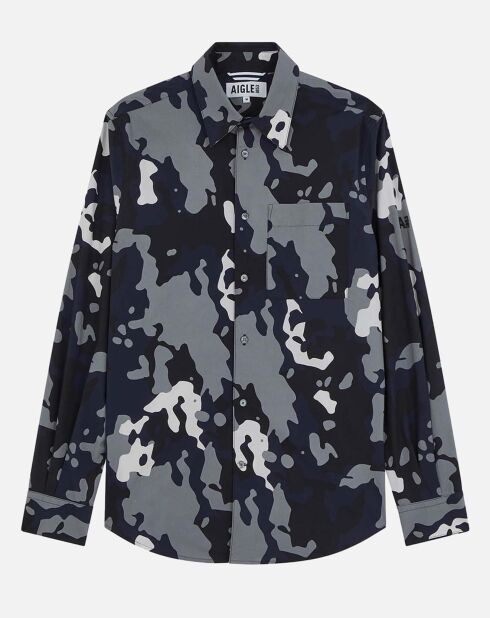 Chemise 100% Coton imprimée noire