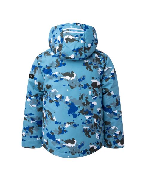 Doudoune à capuche imprimée camouflage empire blue