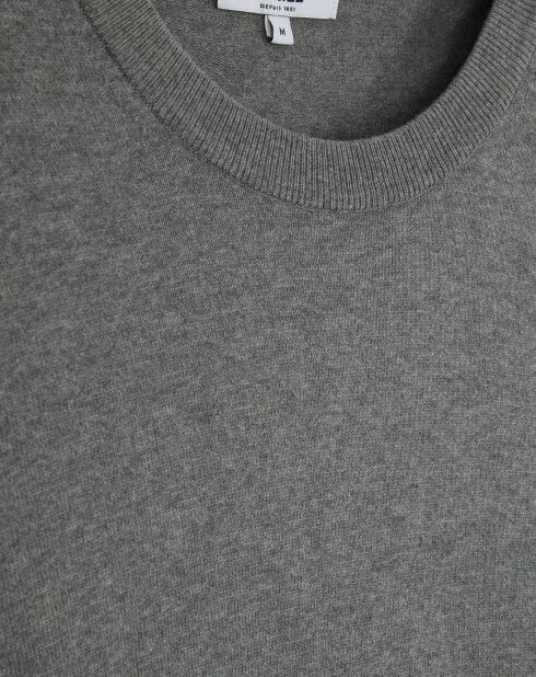 Pull 100% Coton heather grey
