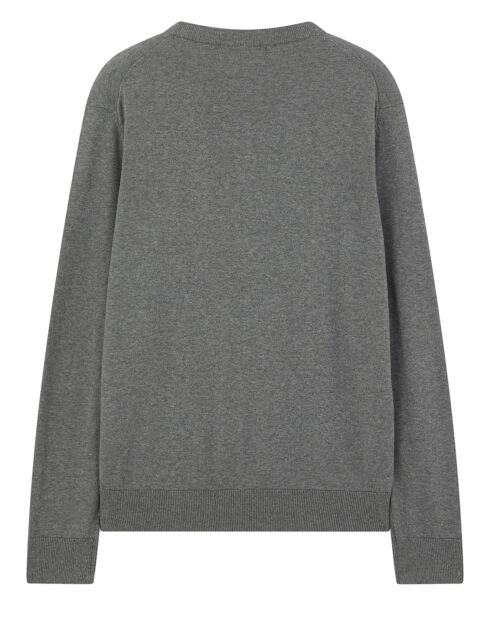 Pull 100% Coton heather grey