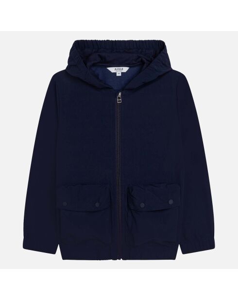 Blouson à capuche bleu foncé