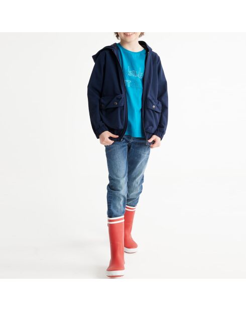 Blouson à capuche bleu foncé