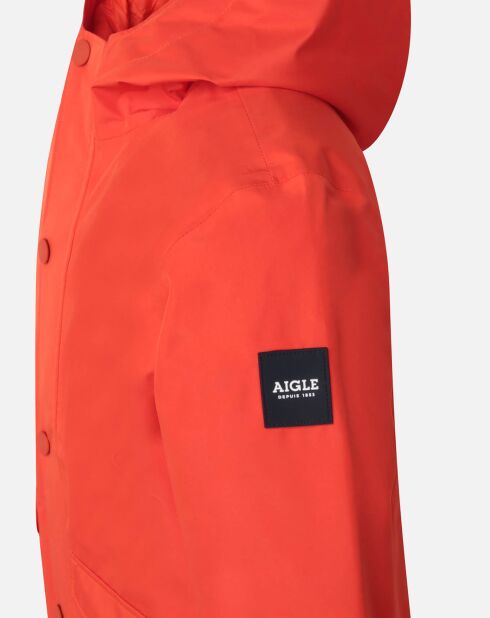 Veste coupe-vent à capuche poivron