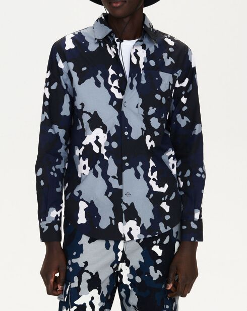 Chemise 100% Coton imprimée noire