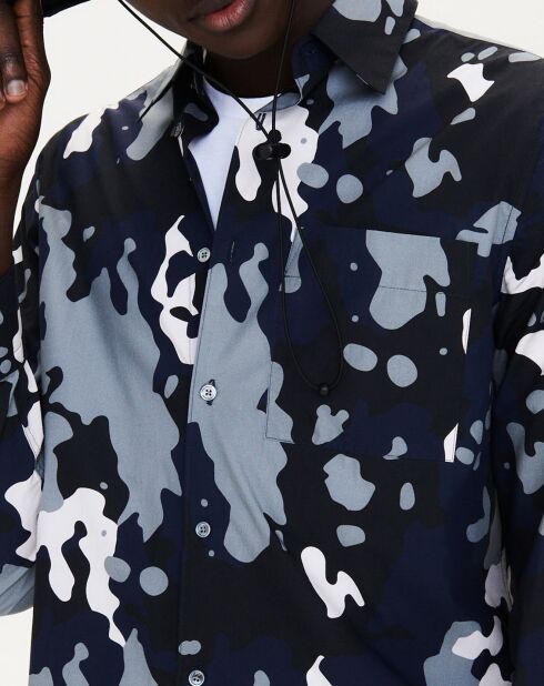 Chemise 100% Coton imprimée noire