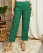 Gucci groene Maxine broek van 100% linnen
