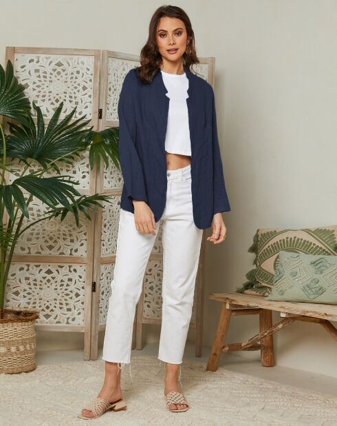 Chaqueta Madanie Marine 100% lino