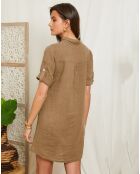 Robe 100% Lin Halia camel