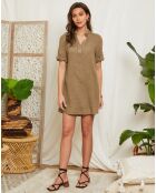 Robe 100% Lin Halia camel
