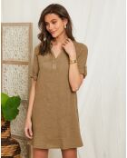 Robe 100% Lin Halia camel
