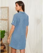 Robe 100% Lin Halia indigo