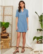 Robe 100% Lin Halia indigo