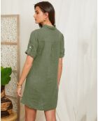 Robe 100% Lin Halia kaki