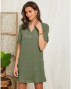 Robe 100% Lin Halia kaki