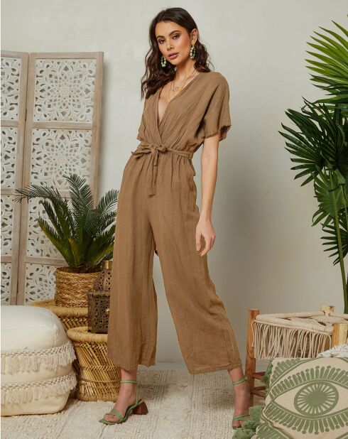Combinaison 100% Lin Yaona camel
