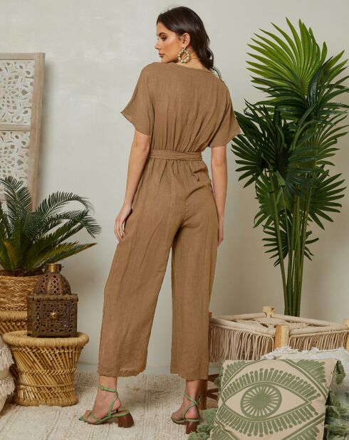 Combinaison 100% Lin Yaona camel