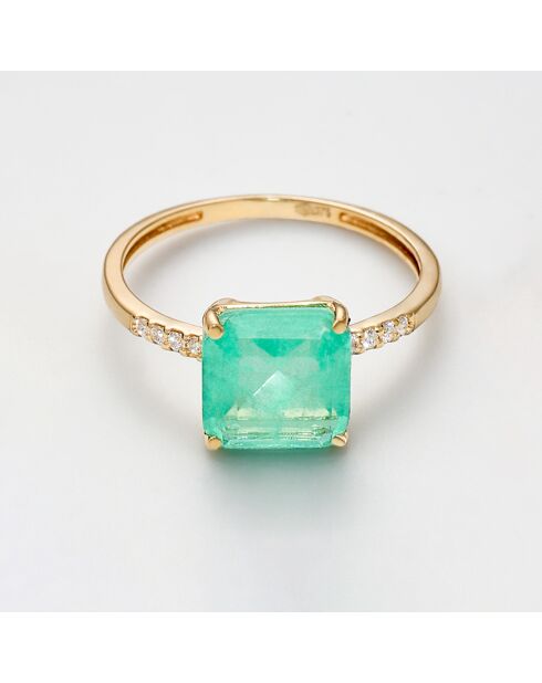 Bague Arlene Quartz vert or jaune