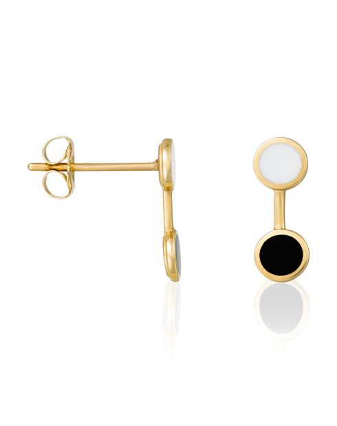Boucles d'oreilles Black & White or jaune