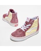 Baskets SK8-Hi à paillettes rose/jaune