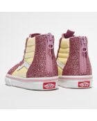 Baskets SK8-Hi à paillettes rose/jaune