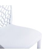 4 Chaises de jardin empilables Dahlia blanches - 45.5x52.5x81.5 cm