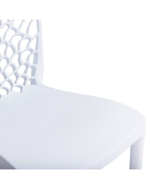 4 Chaises de jardin empilables Dahlia blanches - 45.5x52.5x81.5 cm