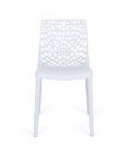 4 Chaises de jardin empilables Dahlia blanches - 45.5x52.5x81.5 cm