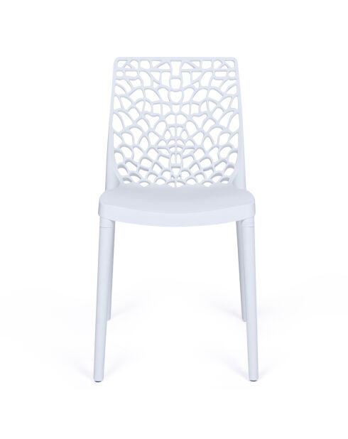4 Chaises de jardin empilables Dahlia blanches - 45.5x52.5x81.5 cm