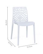 4 Chaises de jardin empilables Dahlia blanches - 45.5x52.5x81.5 cm