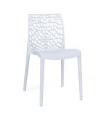 4 Chaises de jardin empilables Dahlia blanches - 45.5x52.5x81.5 cm